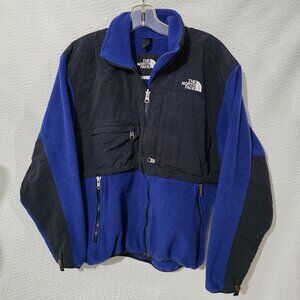 Vtg The North Face Denali Black Navy Fleece Zip Men/UnisexJacket Made in USA S